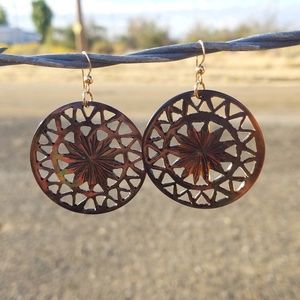 Carved Mother Pearl Earrings